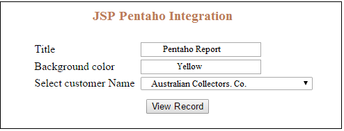 JSP Pentaho Integration