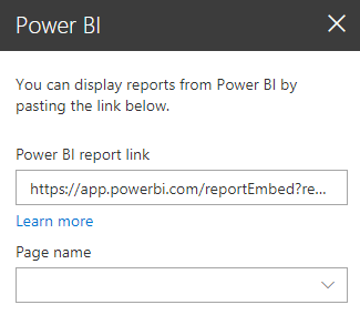 Power BI report link pane