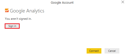 Sign in Google analytics