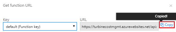 Copy function URL