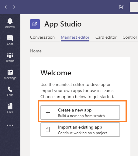 Create a new app