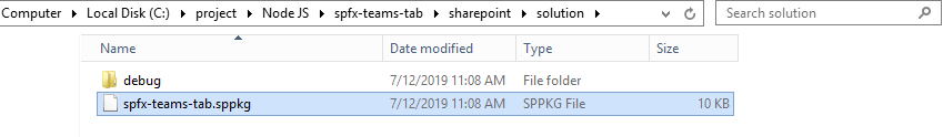 Update .sppkg file