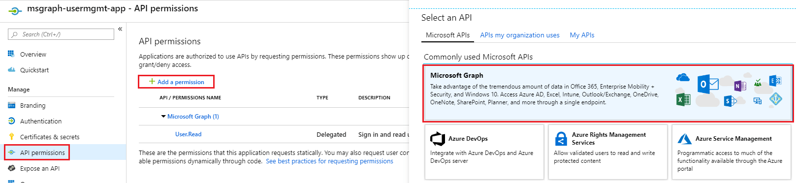 API permissions