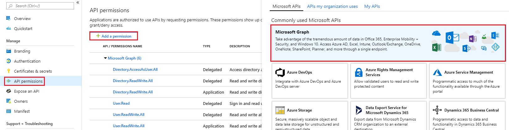 App registrations in Azure AD Portal