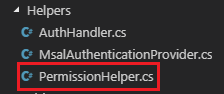 Create a file named PermissionHelper.cs