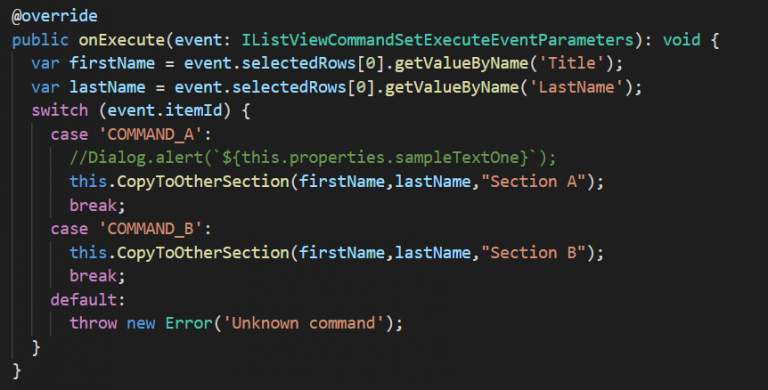 SPFx Extensions - ListView Command Set