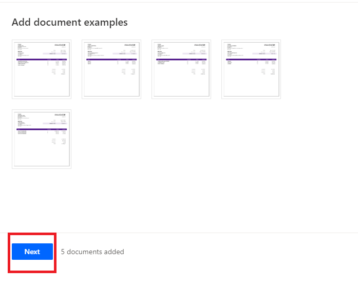 Add document example next button