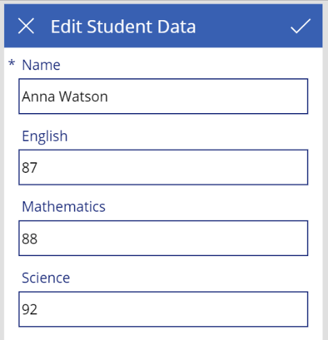 Edit form in screen