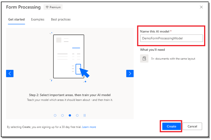 Form Processing Create