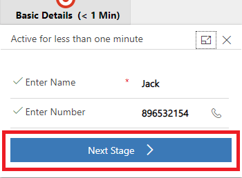 Click on Next Stage option