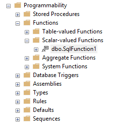 Function in SQL Server Management Studio