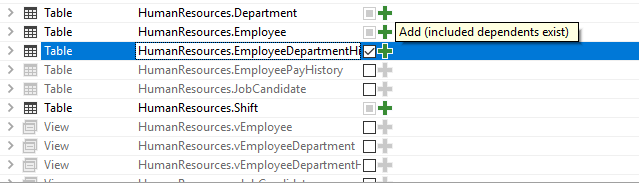 Dependencies in object selection Dependencies in object selection