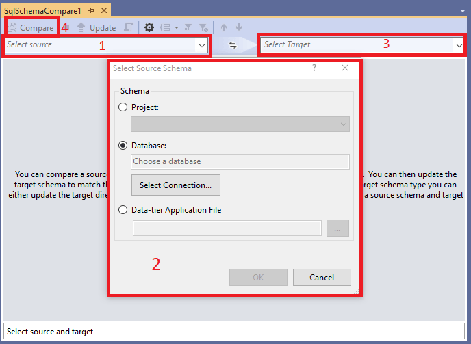 Schema Comparison Screen