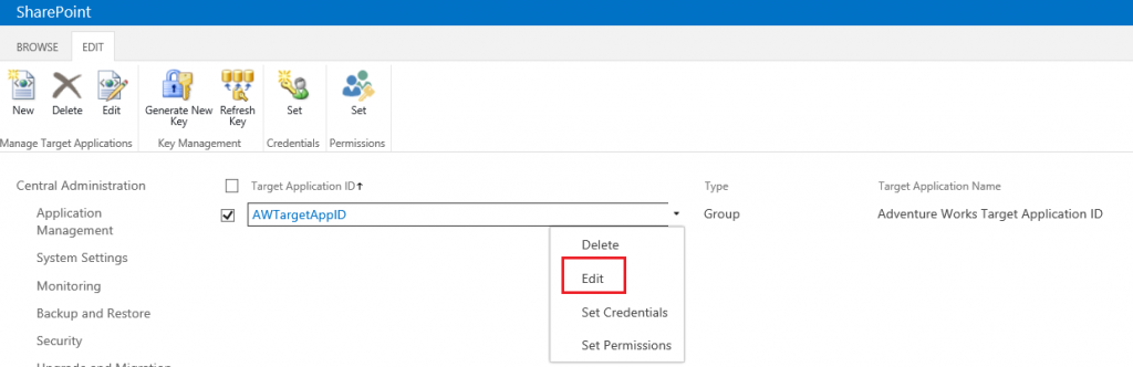 Secure Store Target Application