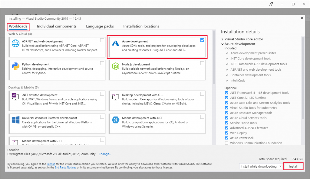 Installing Visual Studio