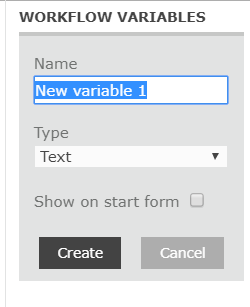 Create Variable Dialog