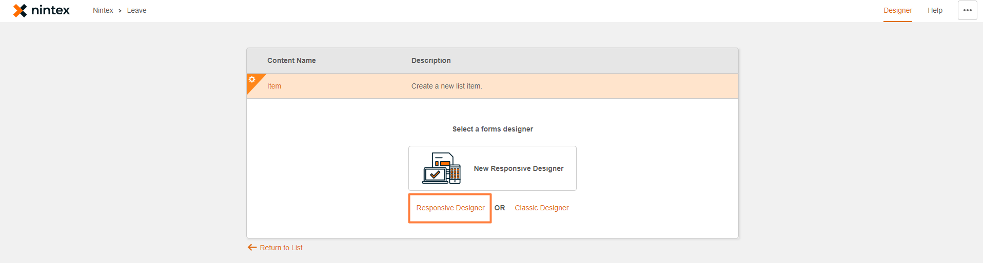 Responsive Designer Option