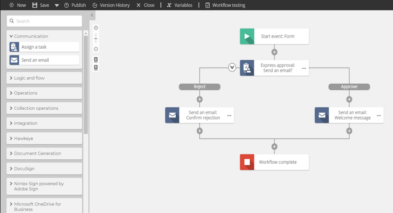 Nintex Workflow Cloud Designer