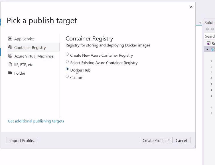 Pick a Publish Target Pick a Publish Target