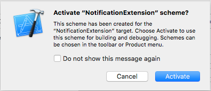 Activate notification extension