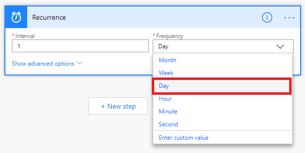 Set Values for recurrence