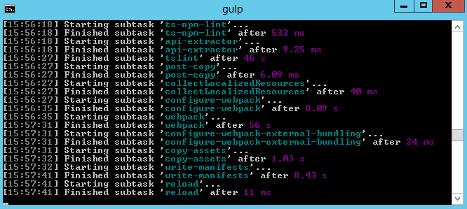 gulp serve -nobrowser