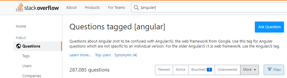 Stack Overflow - Questions tagged [Angular]