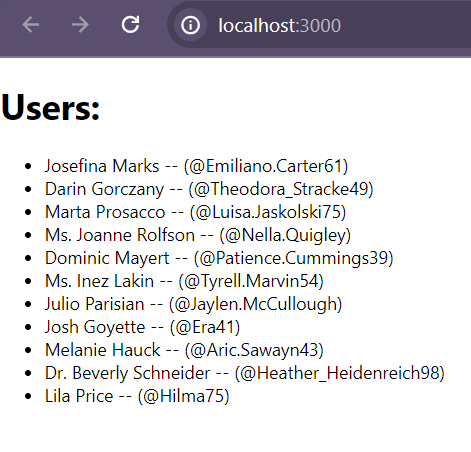 User List- Output