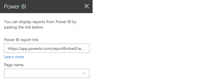 Power BI report link pane