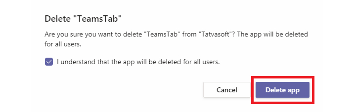 Delete app