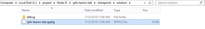 update the .sppkg file