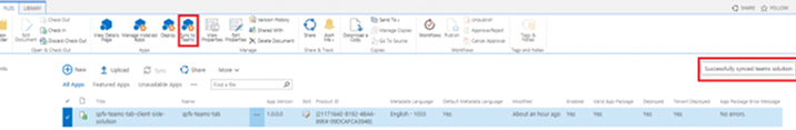sync to teams