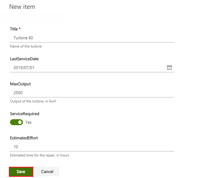 adding a new item