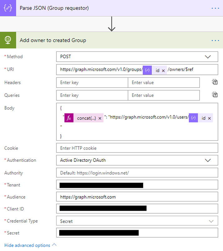 Add Owner to created Group