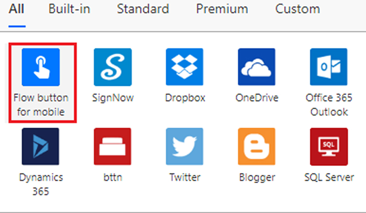 Add a Flow button