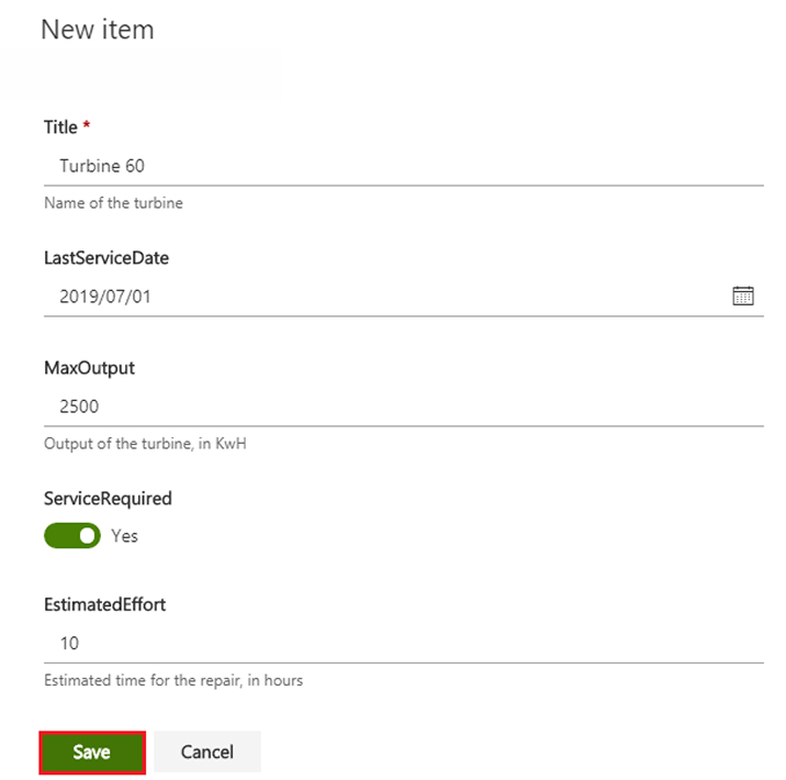 add a new item