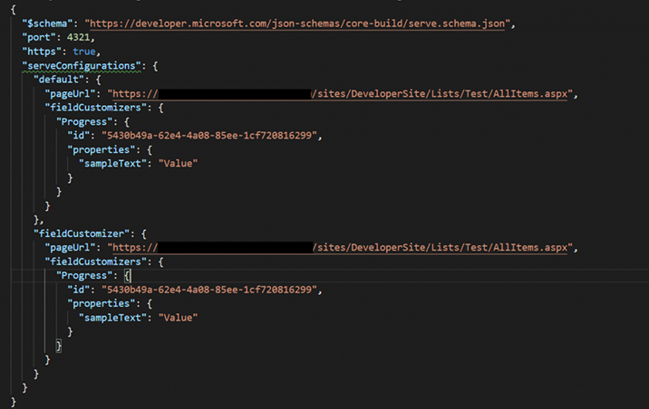 updated serve.json file