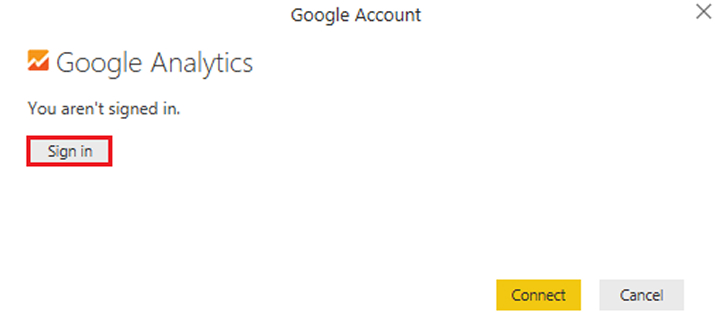 Sign in Google analytics