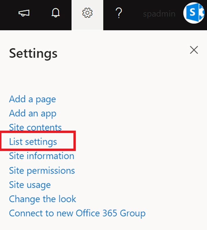 List Settings