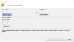 Comparing two SQL Server Database using SQL Server Data Tools