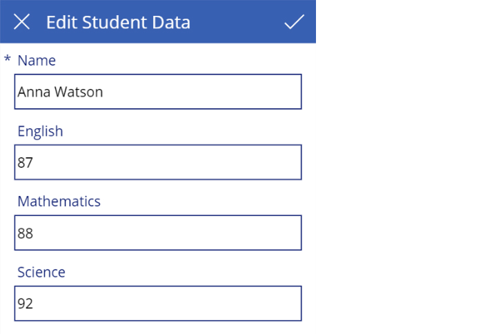 Edit form in screen