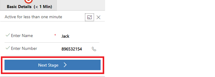 Click on Next Stage option