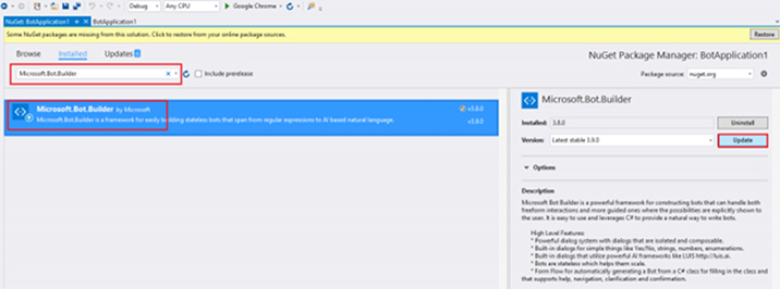 Microsoft.Bot.Builder package