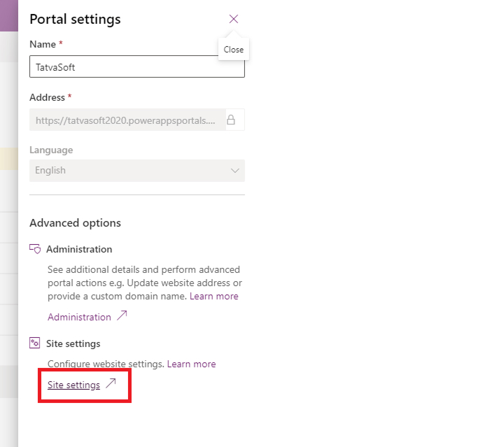 Navigate to Site Settings