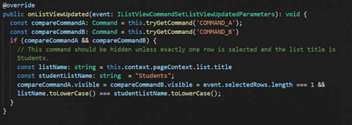 code of onListViewUpdated