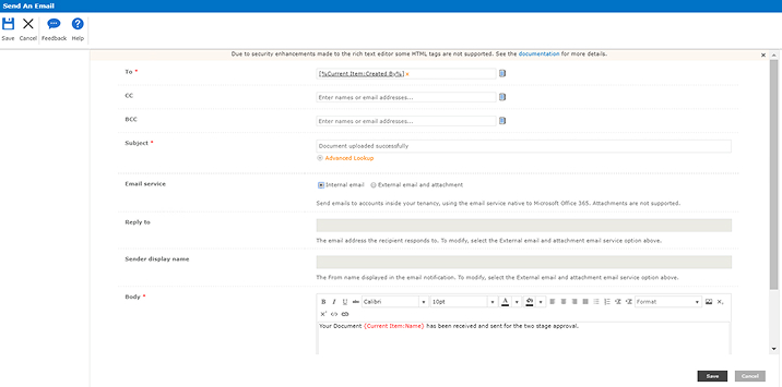 Sent Email