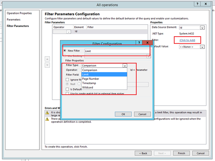 Filter Parameters Configuration