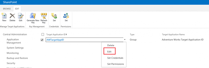 Secure Store Target Application 
