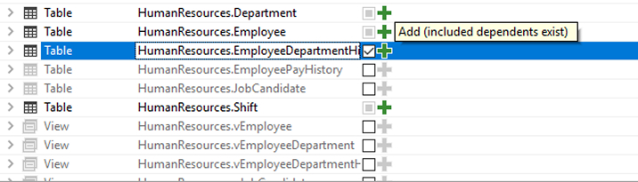 Dependencies in object selection Dependencies in object selection
