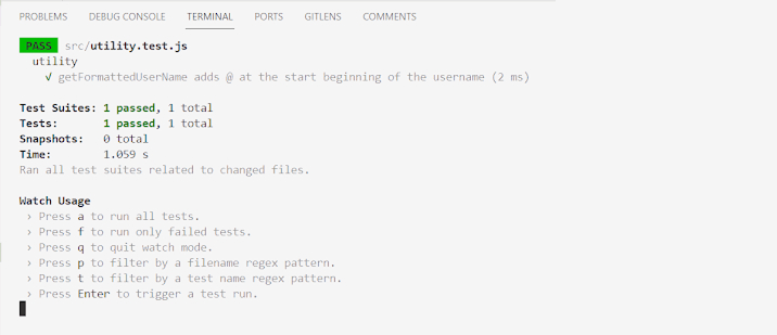 Unit Test Output Unit Test Output